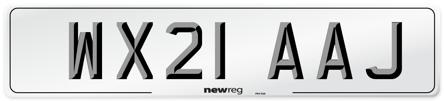 WX21 AAJ Number Plate from New Reg